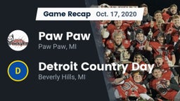 Recap: Paw Paw  vs. Detroit Country Day  2020