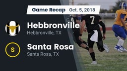 Recap: Hebbronville  vs. Santa Rosa  2018