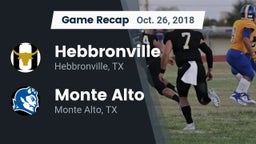 Recap: Hebbronville  vs. Monte Alto  2018