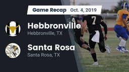 Recap: Hebbronville  vs. Santa Rosa  2019