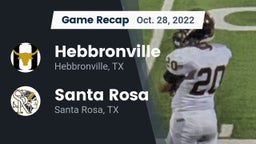 Recap: Hebbronville  vs. Santa Rosa  2022