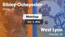Matchup: Sibley-Ocheyedan vs. West Lyon  2016