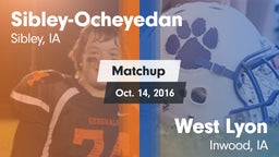 Matchup: Sibley-Ocheyedan vs. West Lyon  2016
