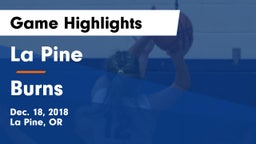 La Pine  vs Burns  Game Highlights - Dec. 18, 2018