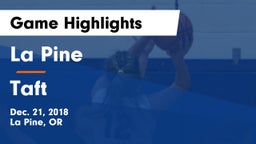 La Pine  vs Taft  Game Highlights - Dec. 21, 2018