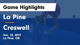 La Pine  vs Creswell  Game Highlights - Jan. 18, 2019