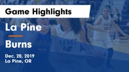 La Pine  vs Burns  Game Highlights - Dec. 20, 2019