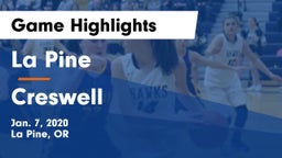 La Pine  vs Creswell  Game Highlights - Jan. 7, 2020