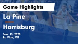 La Pine  vs Harrisburg  Game Highlights - Jan. 13, 2020
