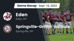 Recap: Eden  vs. Springville-Griffith Institute  2022