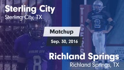 Matchup: Sterling City vs. Richland Springs  2016