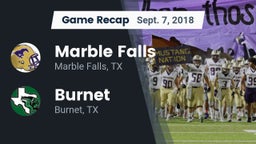 Recap: Marble Falls  vs. Burnet  2018
