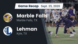 Recap: Marble Falls  vs. Lehman  2020