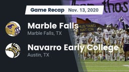Recap: Marble Falls  vs. Navarro Early College  2020