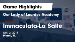 Our Lady of Lourdes Academy vs Immaculata-La Salle  Game Highlights - Oct. 2, 2019