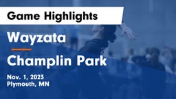 Wayzata  vs Champlin Park  Game Highlights - Nov. 1, 2023