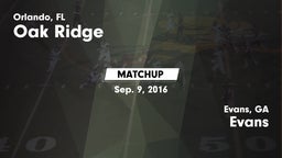 Matchup: Oak Ridge vs. Evans  2016