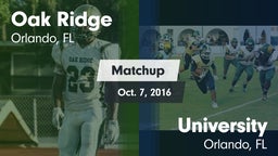 Matchup: Oak Ridge vs. University  2016