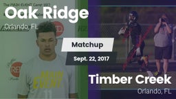 Matchup: Oak Ridge vs. Timber Creek  2017