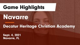 Navarre  vs Decatur Heritage Christian Academy  Game Highlights - Sept. 4, 2021