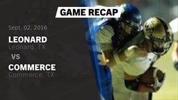 Recap: Leonard  vs. Commerce  2016