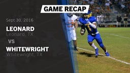 Recap: Leonard  vs. Whitewright  2016