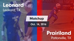 Matchup: Leonard vs. Prairiland  2016