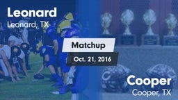 Matchup: Leonard vs. Cooper  2016