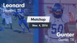 Matchup: Leonard vs. Gunter  2016