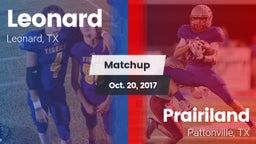 Matchup: Leonard vs. Prairiland  2017