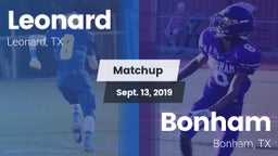 Matchup: Leonard vs. Bonham  2019