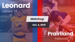 Matchup: Leonard vs. Prairiland  2019