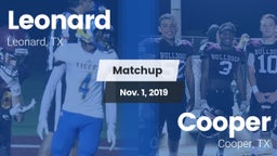 Matchup: Leonard vs. Cooper  2019
