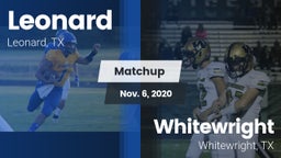Matchup: Leonard vs. Whitewright  2020