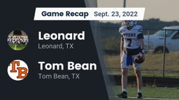 Recap: Leonard  vs. Tom Bean  2022