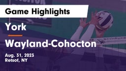 York  vs Wayland-Cohocton  Game Highlights - Aug. 31, 2023