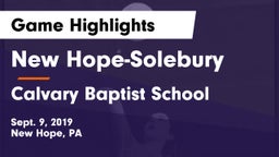 New Hope-Solebury  vs Calvary Baptist School Game Highlights - Sept. 9, 2019