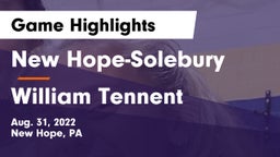 New Hope-Solebury  vs William Tennent  Game Highlights - Aug. 31, 2022