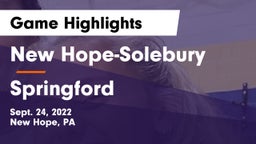 New Hope-Solebury  vs Springford  Game Highlights - Sept. 24, 2022