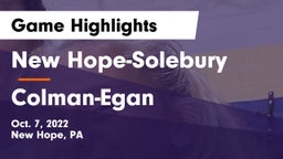 New Hope-Solebury  vs Colman-Egan  Game Highlights - Oct. 7, 2022