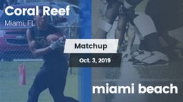 Matchup: Coral Reef vs. miami beach  2019