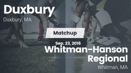 Matchup: Duxbury vs. Whitman-Hanson Regional  2016