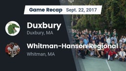Recap: Duxbury  vs. Whitman-Hanson Regional  2017