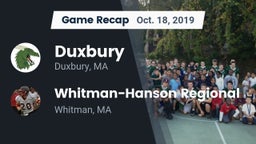 Recap: Duxbury  vs. Whitman-Hanson Regional  2019