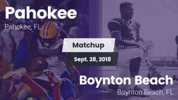 Matchup: Pahokee vs. Boynton Beach  2018