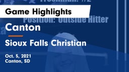 Canton  vs Sioux Falls Christian  Game Highlights - Oct. 5, 2021