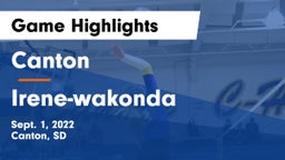 Canton  vs Irene-wakonda Game Highlights - Sept. 1, 2022