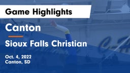 Canton  vs Sioux Falls Christian  Game Highlights - Oct. 4, 2022