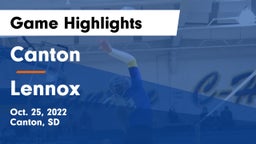 Canton  vs Lennox  Game Highlights - Oct. 25, 2022
