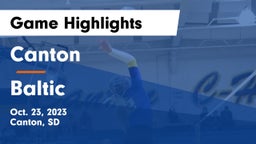 Canton  vs Baltic Game Highlights - Oct. 23, 2023
